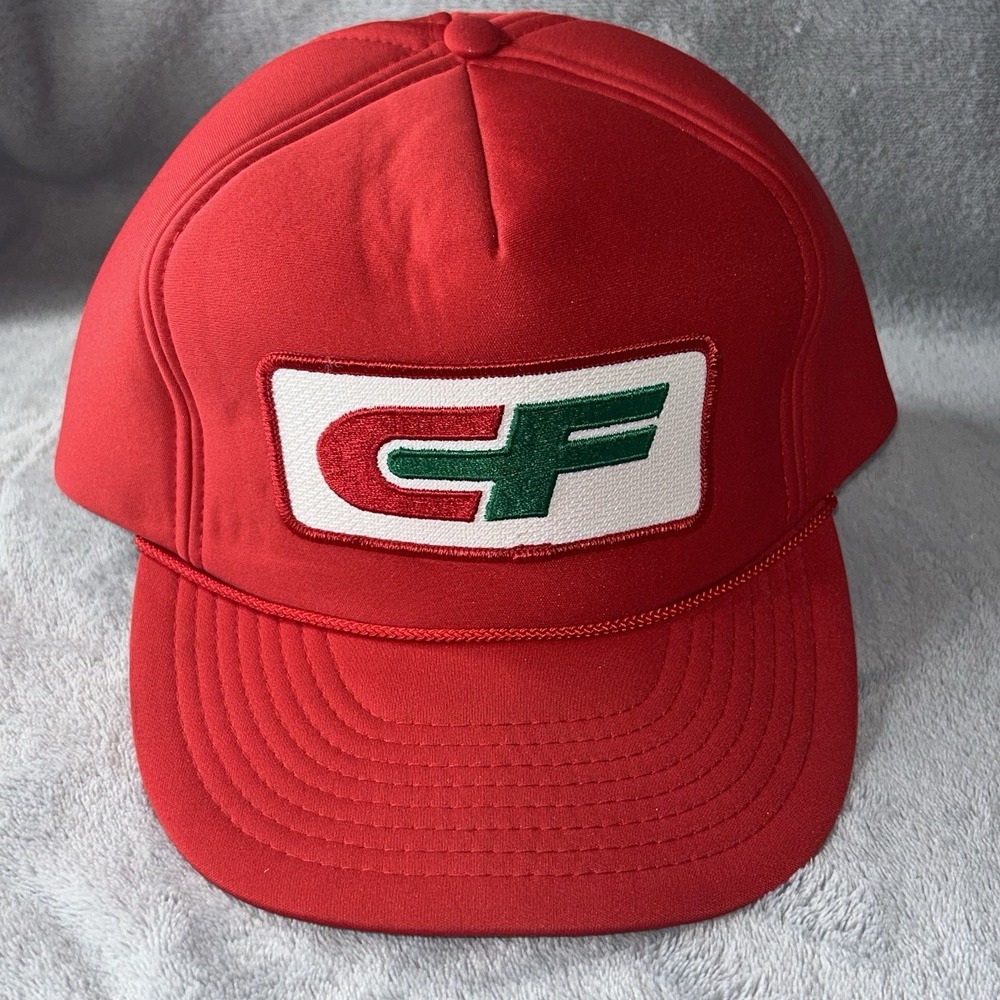 Vintage Consolidated Freightways CF Trucker Hat Rope Snapback Red Nissin Cap